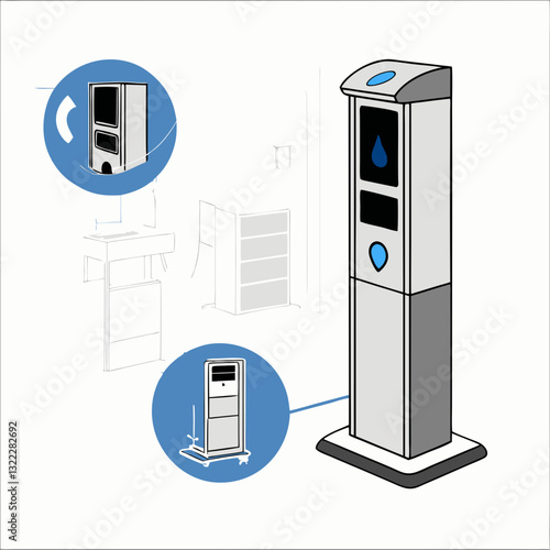 A high-tech surgical scrub station with AI-controlled water temperature and soap dispensing.
