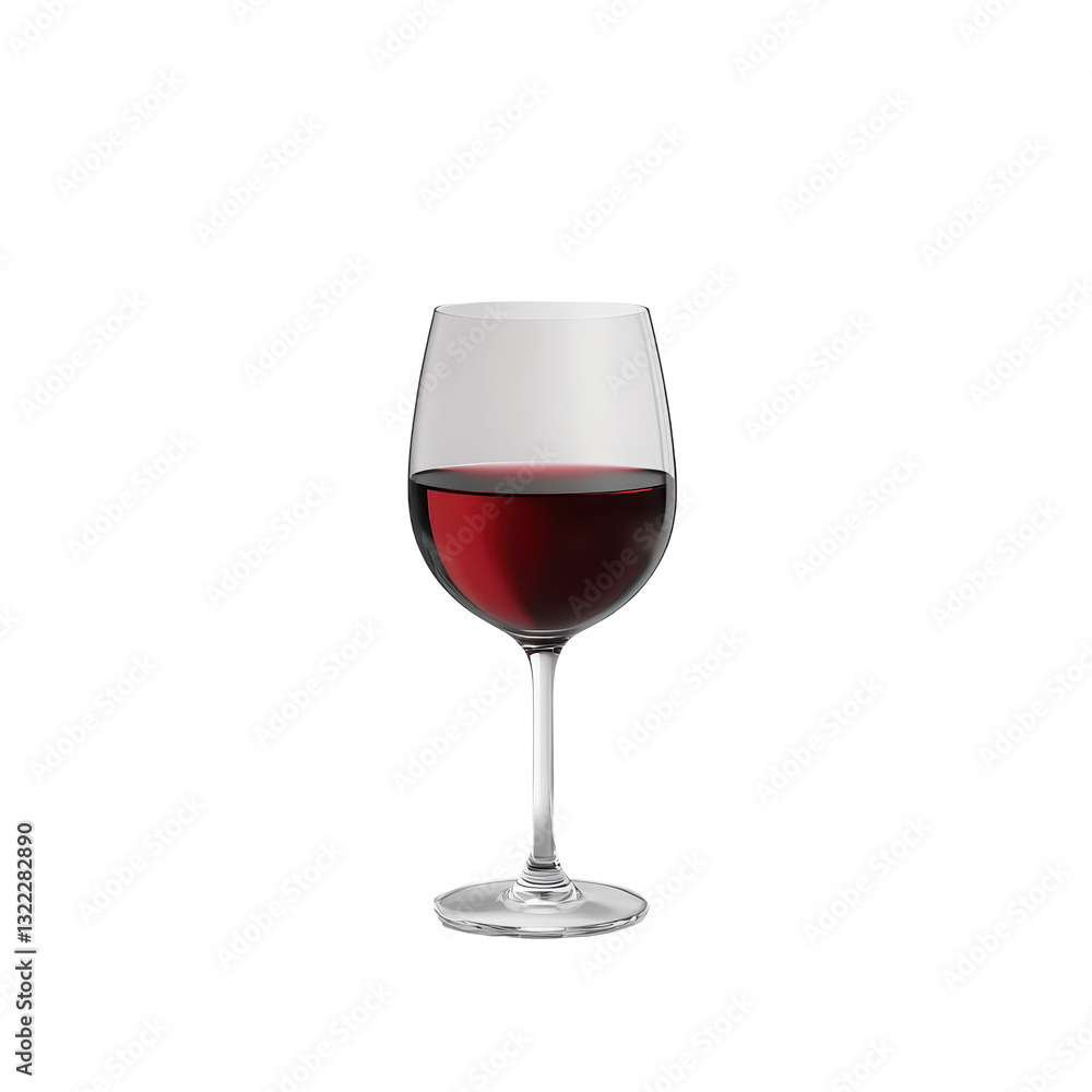 Elegant glass of red wine on a minimalist white background with soft shadows, glass red wine, white background Elegant glass of red wine on a minimalist white background with soft shadows, glass red wine, white background