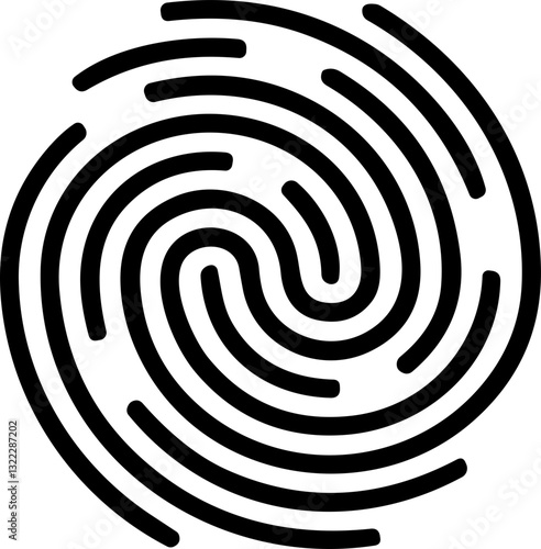 Fingerprint icon, finger print identity symbol, thumbprint sign  vector illustration. Fingers prints. Thumbs print Identification. ID verification. Bio metric authentication.
