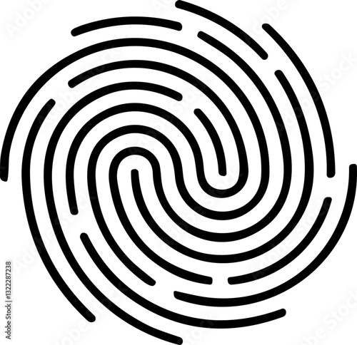Fingerprint icon, finger print identity symbol, thumbprint sign  vector illustration. Fingers prints. Thumbs print Identification. ID verification. Bio metric authentication.