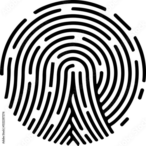 Fingerprint icon, finger print identity symbol, thumbprint sign  vector illustration. Fingers prints. Thumbs print Identification. ID verification. Bio metric authentication.