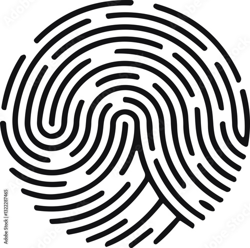 Fingerprint icon, finger print identity symbol, thumbprint sign  vector illustration. Fingers prints. Thumbs print Identification. ID verification. Bio metric authentication.