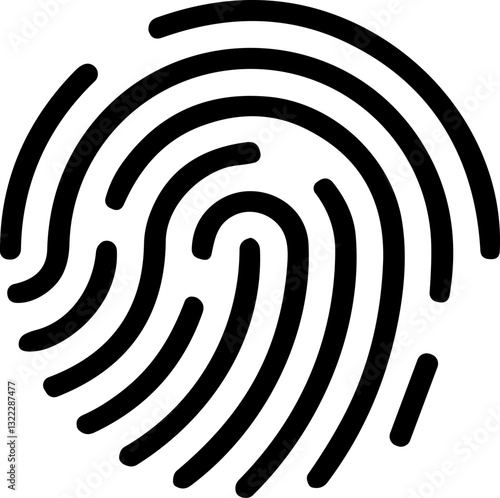 Fingerprint icon, finger print identity symbol, thumbprint sign  vector illustration. Fingers prints. Thumbs print Identification. ID verification. Bio metric authentication.
