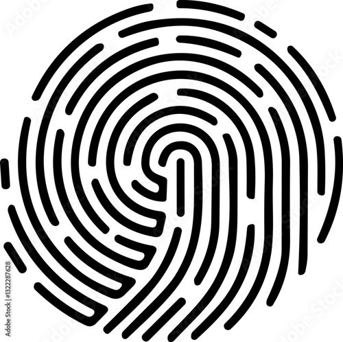 Fingerprint icon, finger print identity symbol, thumbprint sign  vector illustration. Fingers prints. Thumbs print Identification. ID verification. Bio metric authentication.