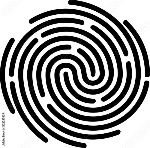 Fingerprint icon, finger print identity symbol, thumbprint sign  vector illustration. Fingers prints. Thumbs print Identification. ID verification. Bio metric authentication.