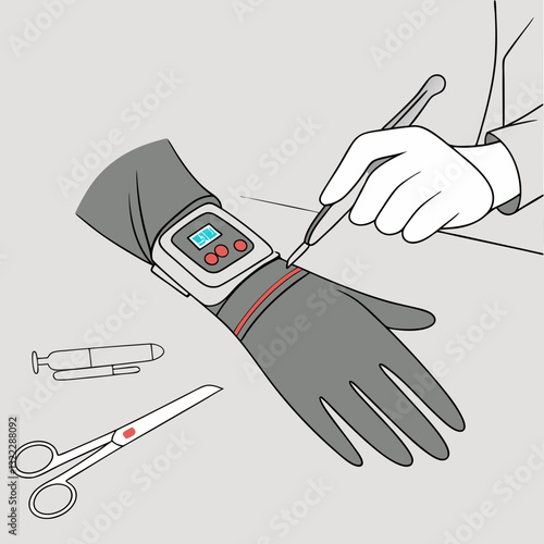 A biometric glove that measures a surgeon’s stress levels during operations.
