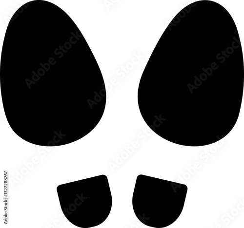 Footprint human silhouette vector. Shoe sole print. Foot print tread, boots, sneakers. Impression icon barefoot Footsteps man and person