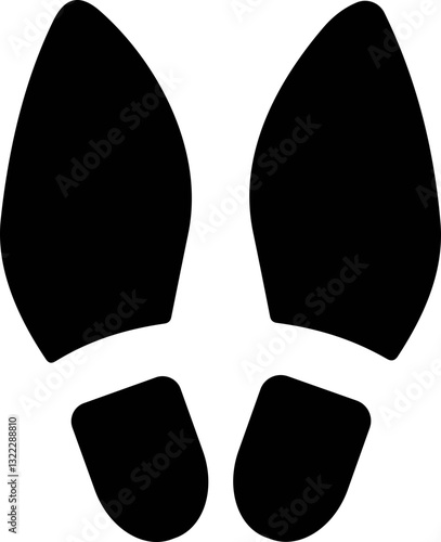 Footprint human silhouette vector. Shoe sole print. Foot print tread, boots, sneakers. Impression icon barefoot Footsteps man and person