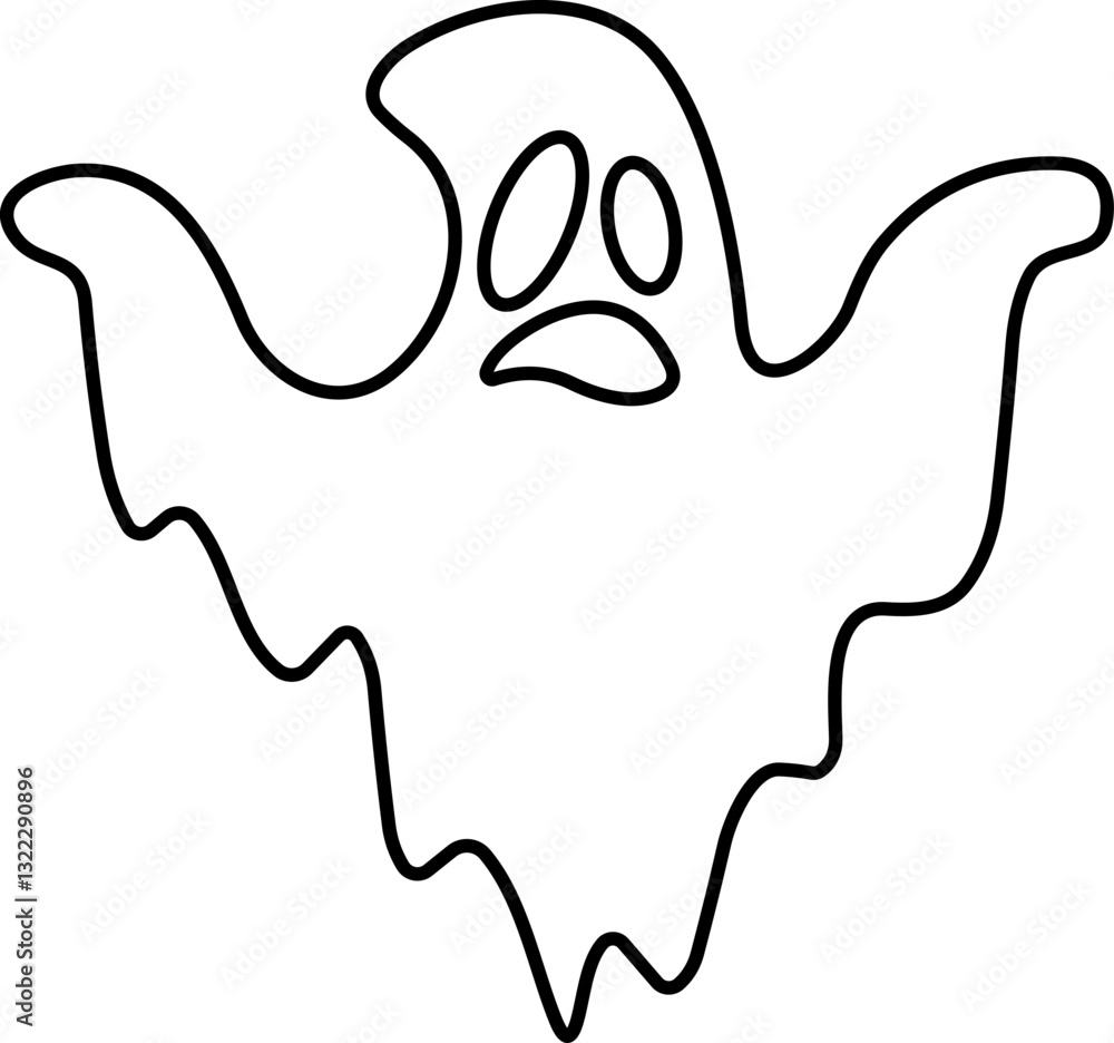 Ghost icon line Vector. Halloween concept, Cartoon Ghost, black ghost with eyes, spooky character, ghoul or spirit monsters silhouette with spooky faces. Horror holiday flying phantoms or nightmare Ghost icon line Vector. Halloween concept, Cartoon Ghost, black ghost with eyes, spooky character, ghoul or spirit monsters silhouette with spooky faces. Horror holiday flying phantoms or nightmare