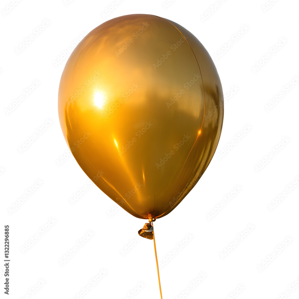Shiny Golden Balloon Isolated on Transparent Background Shiny Golden Balloon Isolated on Transparent Background