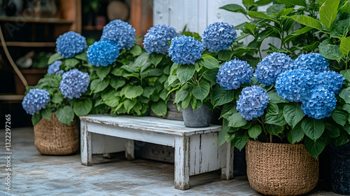 Hydrangeas on a porch