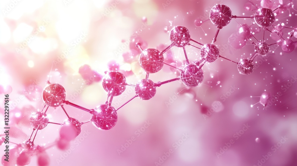 Abstract pink DNA strand, molecular structure, science background. Abstract pink DNA strand, molecular structure, science background.