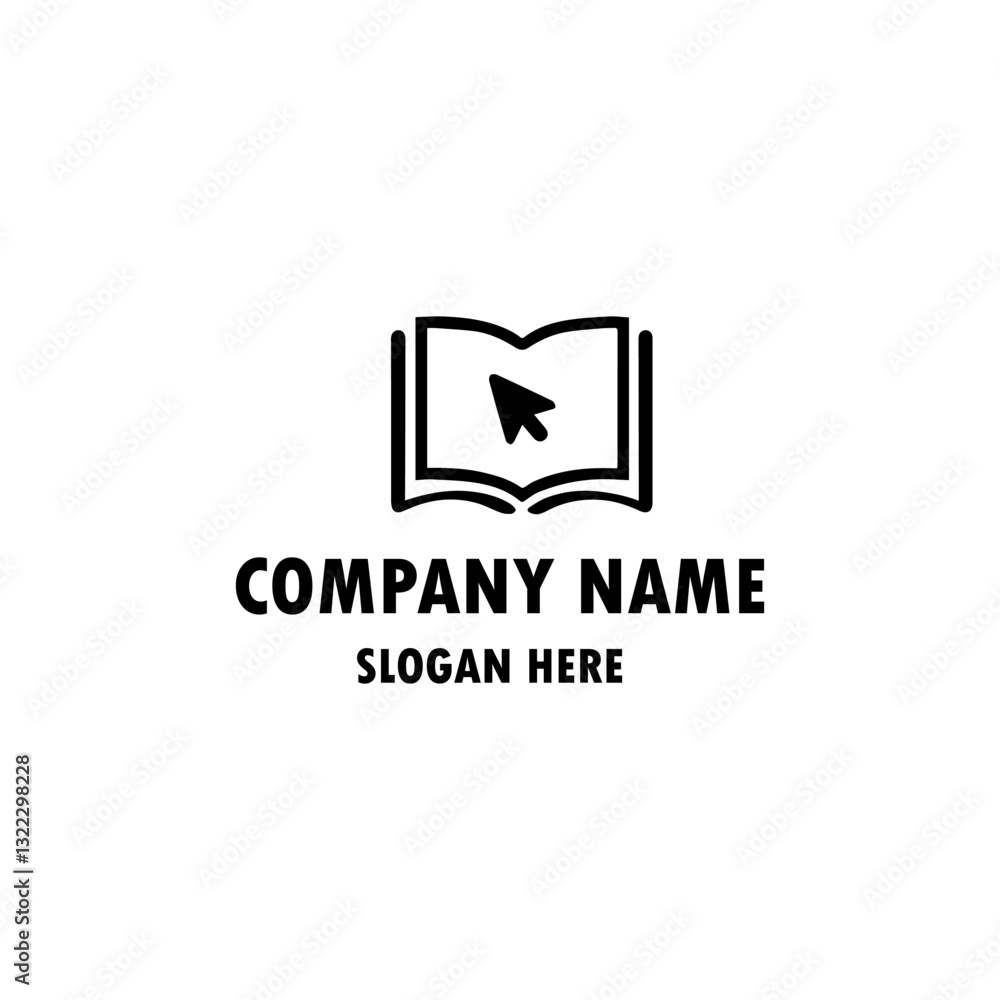 Open Book Logo Education Flat Vector Design Open Book Logo Education Flat Vector Design