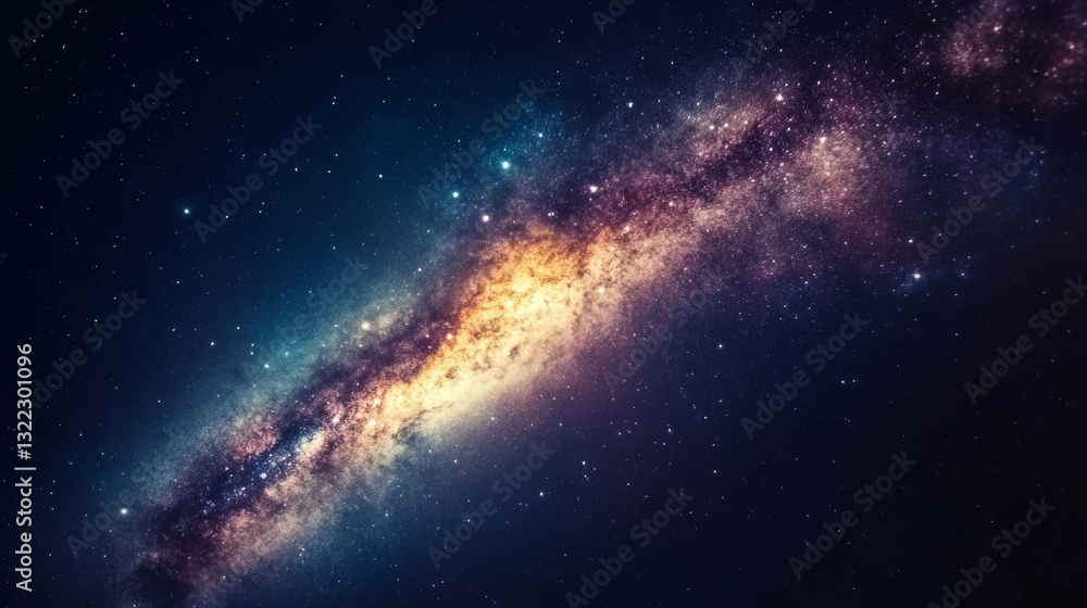 Fototapeta premium A breathtaking view of the swirling Milky Way against the night sky, illuminating the universe's grandeur and mystery.