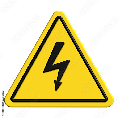 A three-dimensional high voltage warning sign is prominently displayed against a neutral background, emphasizing the importance of electrical safety. Free Download A three-dimensional high voltage warning sign is prominently displayed against a neutral background, emphasizing the importance of electrical safety. - GFXLoad