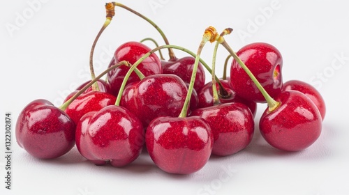 Wallpaper Mural Isolated sweet cherries piled on a white background with clipping path for clean presentation Torontodigital.ca