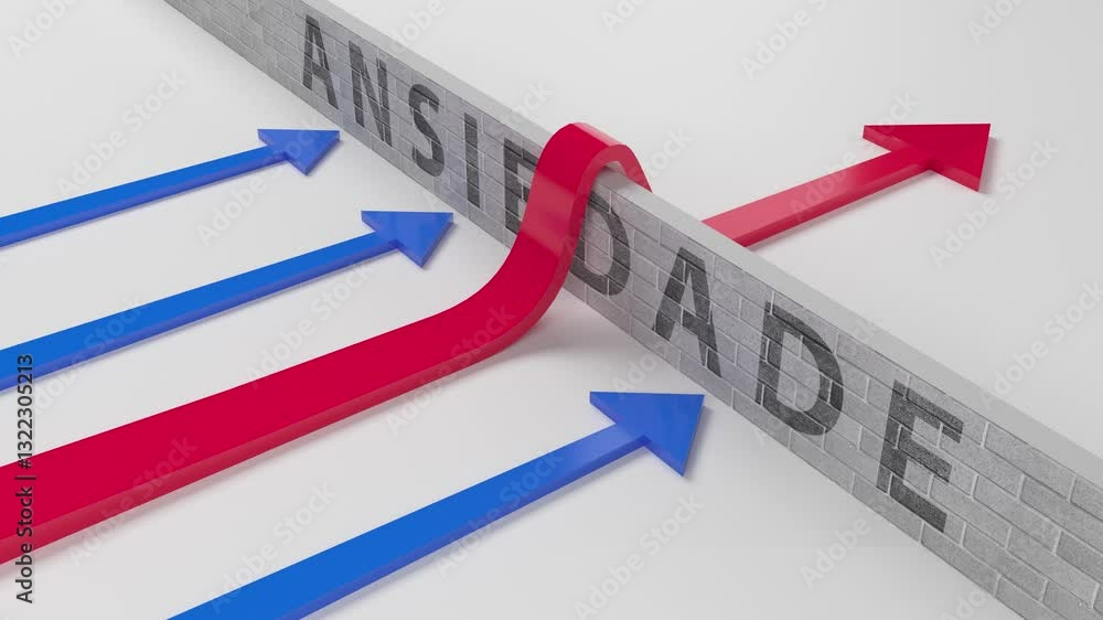 Ansiedade wall arrow blue red Ansiedade wall arrow blue red