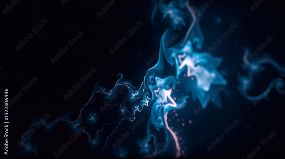 Fototapeta premium Abstract blue light waves background, soft futuristic design