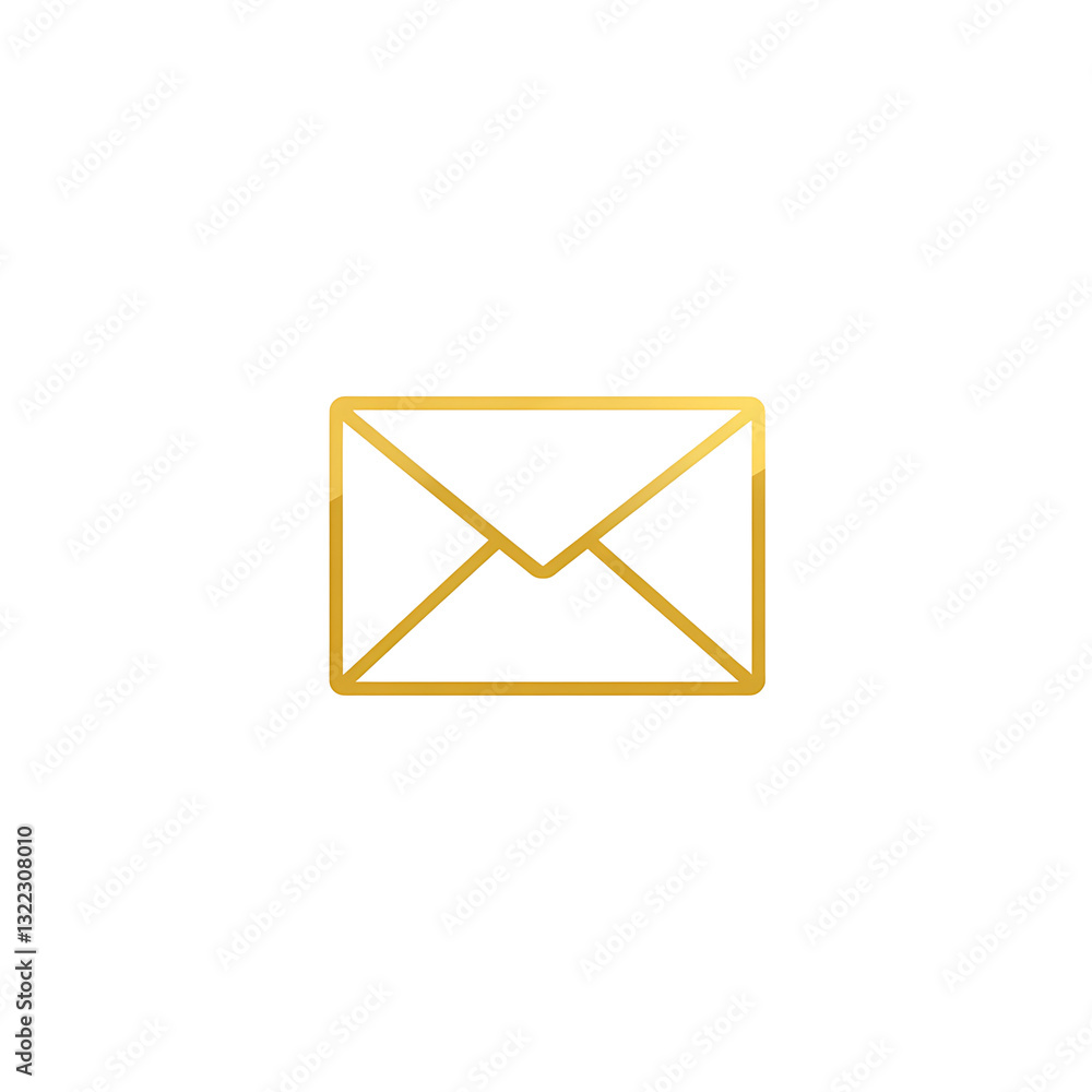 Simple illustration of a white envelope with a golden border, set against a stark black background, conveying themes of communication or correspondence. Simple illustration of a white envelope with a golden border, set against a stark black background, conveying themes of communication or correspondence.