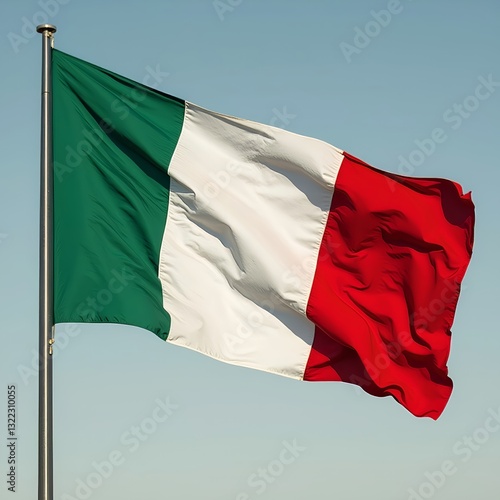 italian flag in waving the wind