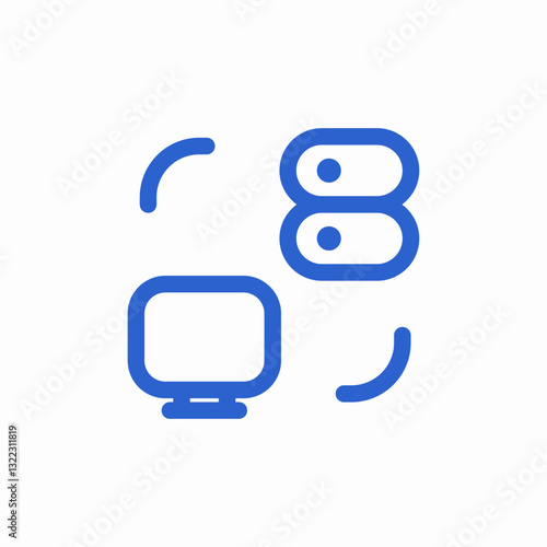 desktop server connect icon sign vector