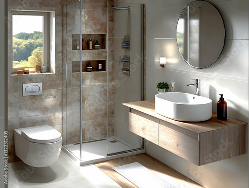 Modern, light-filled bathroom (1)