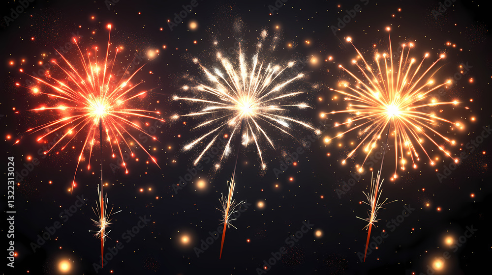 fireworks sparkler. happy new year. isolated on transparent background. Radiance Burst. Illustration fireworks sparkler. happy new year. isolated on transparent background. Radiance Burst. Illustration