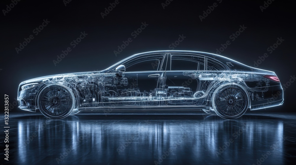 A sleek, generic sedan, meticulously deconstructed to reveal its internal mechanisms, stands bathed in the ethereal glow of a ghost effect, highlighting the intricate engineering marvel within. A sleek, generic sedan, meticulously deconstructed to reveal its internal mechanisms, stands bathed in the ethereal glow of a ghost effect, highlighting the intricate engineering marvel within.
