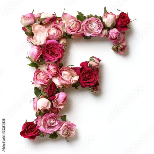Rose Initial F Wall Art