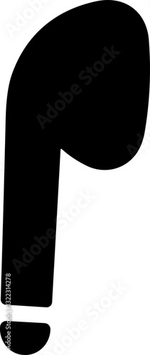 HandFree flat icon. Headphone wireless earphone symbol. Headset silhouette. Hand free.