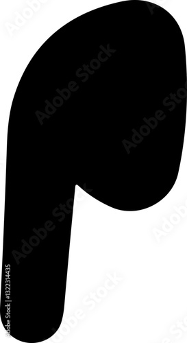 HandFree flat icon. Headphone wireless earphone symbol. Headset silhouette. Hand free.