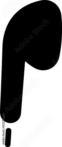 HandFree flat icon. Headphone wireless earphone symbol. Headset silhouette. Hand free.