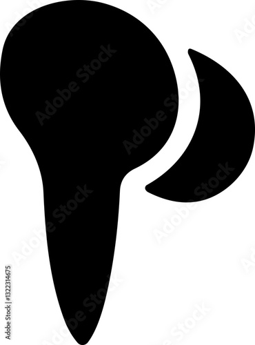HandFree flat icon. Headphone wireless earphone symbol. Headset silhouette. Hand free.