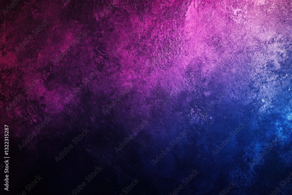 Fototapeta premium Grainy dark blue, purple, magenta, and pink gradient background with abstract noise texture for banner design