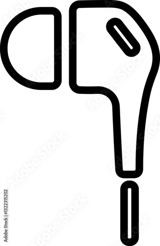 HandFree line icon. Headphone wireless earphone symbol. Headset silhouette. Hand free.