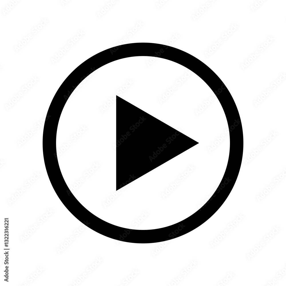 Play icon vector. Music video play button symbol design Play icon vector. Music video play button symbol design