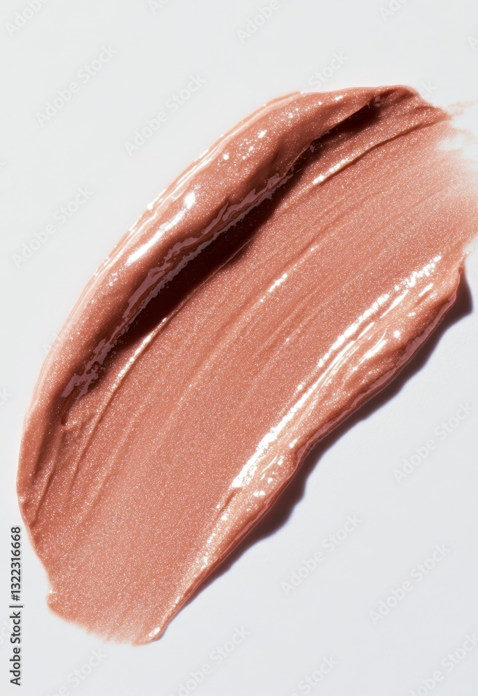 A single smooth and glossy swatch of light brown liquid on an isolated white background with a very shiny texture A single smooth and glossy swatch of light brown liquid on an isolated white background with a very shiny texture