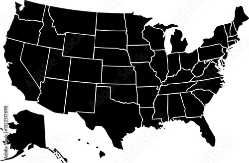 United States of America map. USA map with states. stock vector. for website, design, cover, info graphics. Graph illustration.