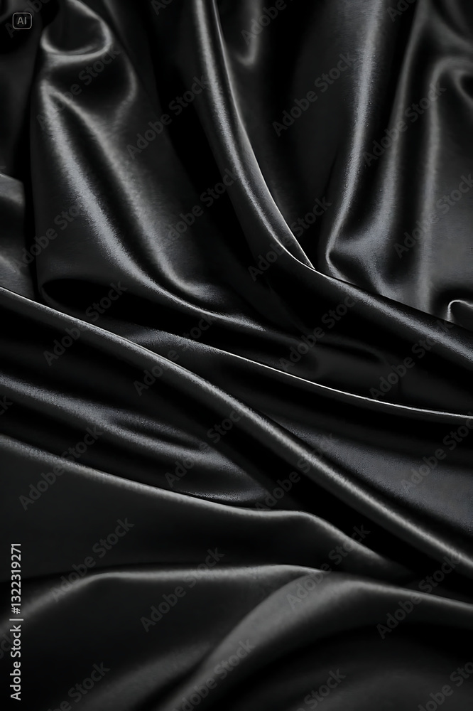 Fototapeta premium Black luxury fabric background, Luxurious background design