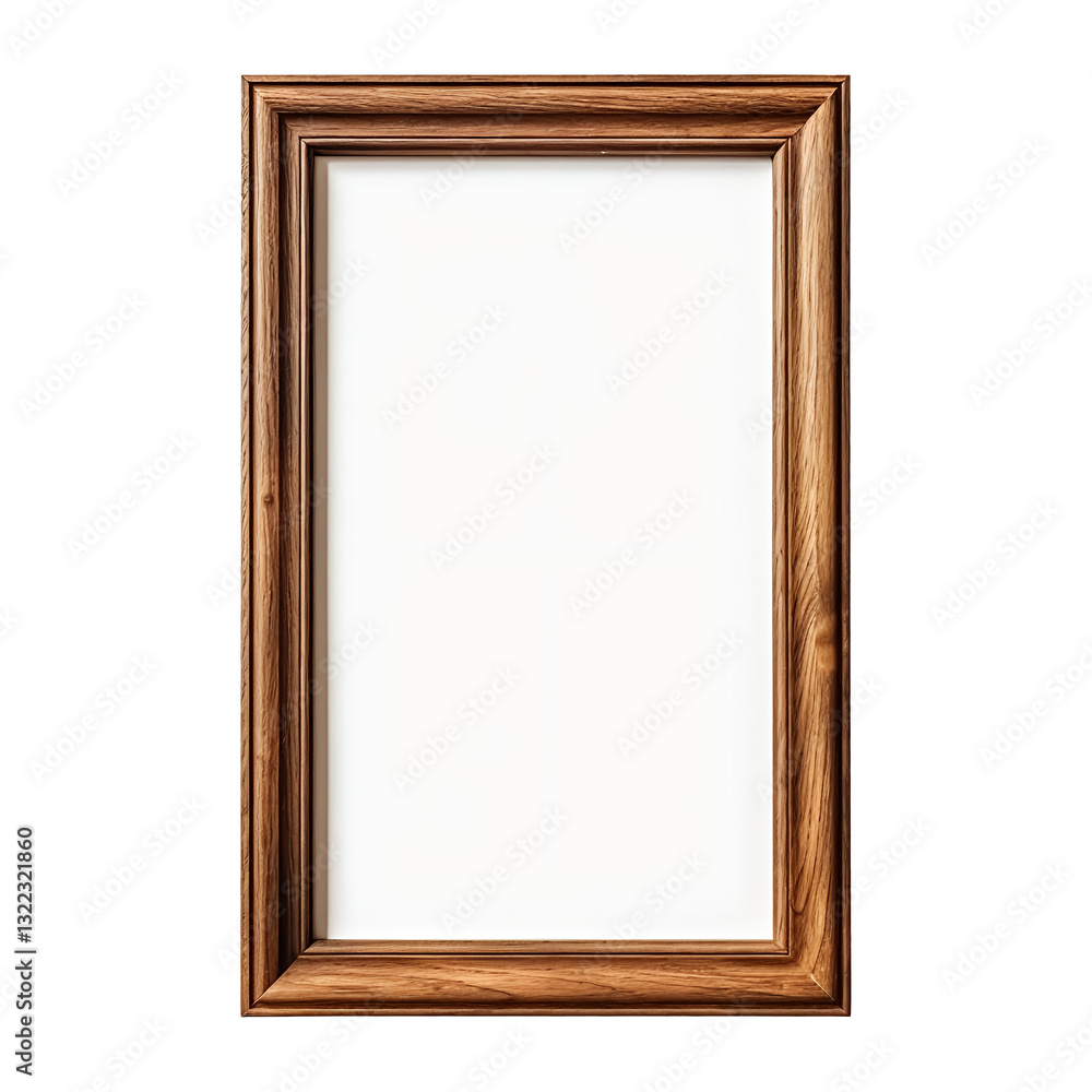 Brown wooden vertical frame isolated on transparent background Brown wooden vertical frame isolated on transparent background