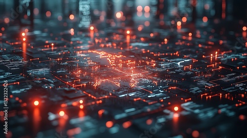 Futuristic depiction of cyber warfare targeting Europe with glowing red alert signals and global vulnerabilities