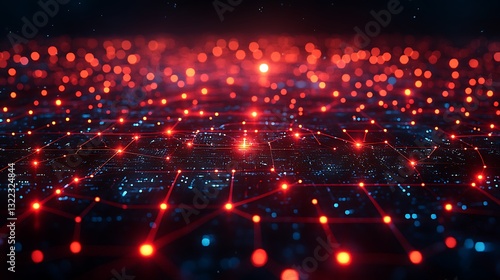 Abstract representation of European cyber vulnerability with red alert signals and digital threat effects