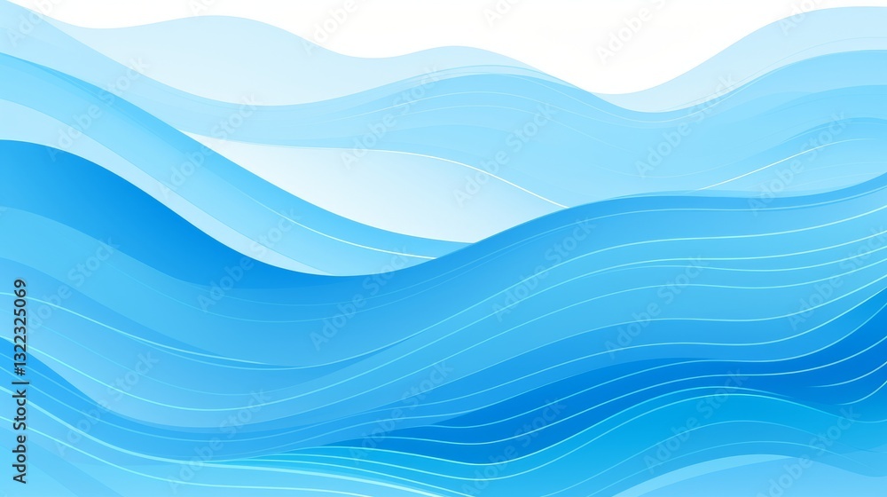 Fototapeta premium Abstract Blue Sea Wave Ocean Background With Clean Lines And Minimalist Waves Pattern For Wallpaper Use
