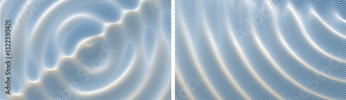 3D wavy background with ripple effect. Grid surface with particle. Vector illustration for cover, card, postcard, interior design, banner, poster, brochure or presentation.