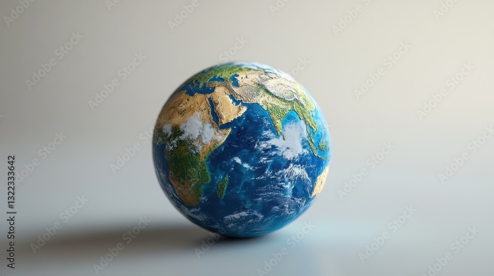 A 3D model of the Earth, showcasing the Atlantic Ocean in vibrant blue, its surface shimmering like a polished gem. A 3D model of the Earth, showcasing the Atlantic Ocean in vibrant blue, its surface shimmering like a polished gem.