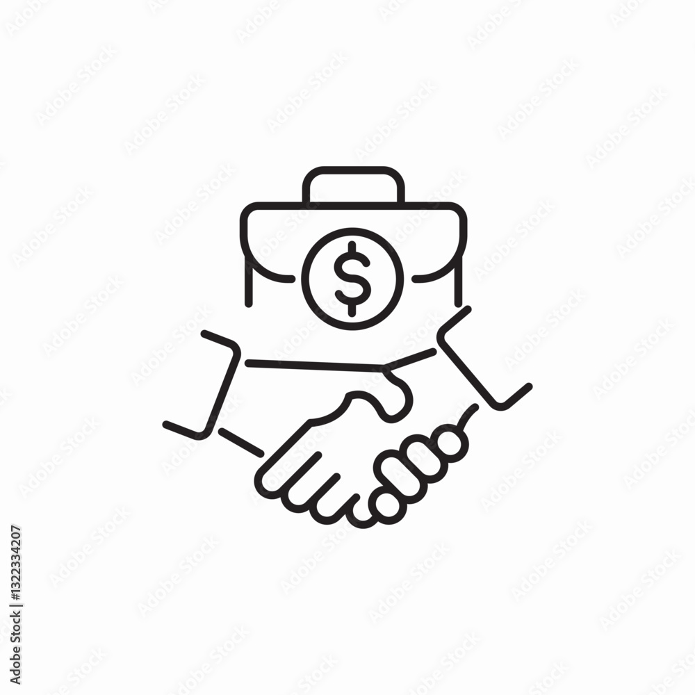 business financial agreement icon sign vector business financial agreement icon sign vector
