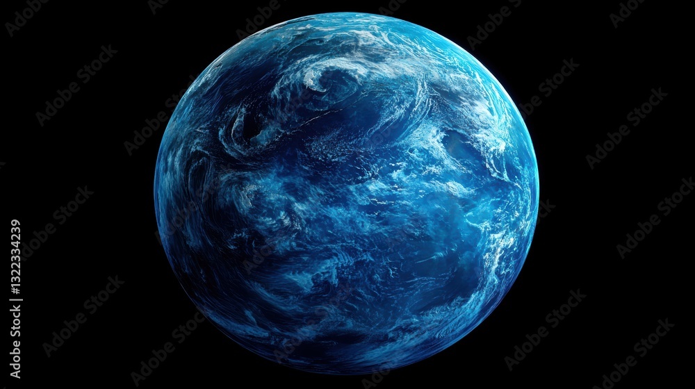 Obraz premium A 3D illustration of our vibrant blue Earth, revealing the vast Atlantic Ocean in all its glory.