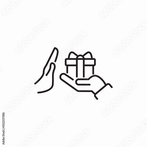 gift refusal icon sign vector