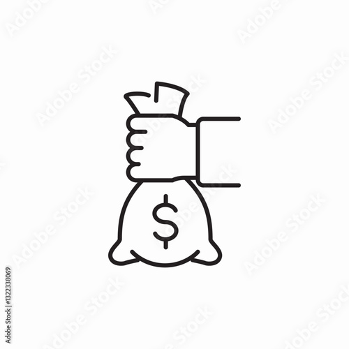 money sack icon sign vector