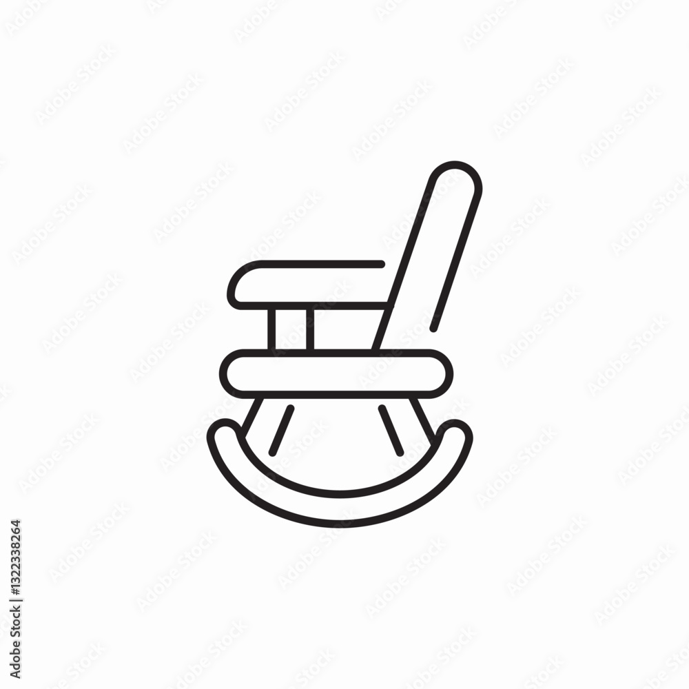old age rocking chair icon sign vector old age rocking chair icon sign vector